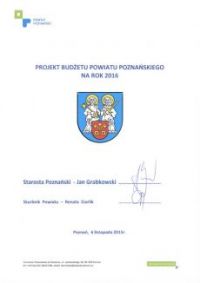 Projekt budżetu Powiatu Poznańskiego na rok 2016
