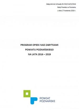 Program Opieki nad Zabytkami Powiatu Poznańskiego na lata 2016-2019
