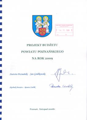 Projekt budżetu - 2009