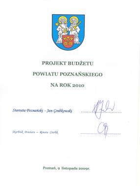 Projekt budżetu - 2010
