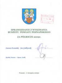 Sprawozdanie z wykonania Budżetu Powiatu Poznańskiego za półrocze 2009 r.
