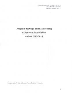 Program rozwoju pieczy zastępczej w Powiecie Poznańskim na lata 2012-2014