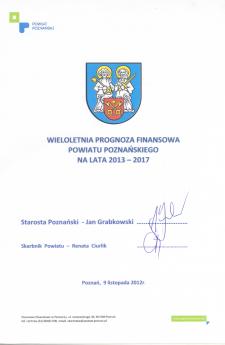 Wieloletnia Prognoza Finansowa Powiatu Poznańskiego na lata 2013-2017