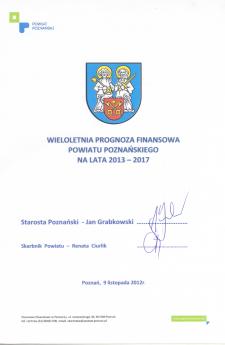 Wieloletnia Prognoza Finansowa Powiatu Poznańskiego na lata 2013-2017
