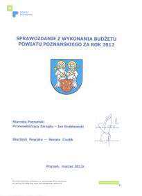 Sprawozdanie z wykonania budżetu Powiatu Poznańskiego za rok 2012