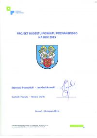 Projekt budżetu Powiatu Poznańskiego na rok 2015