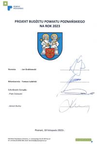 Projekt budżetu powiatu poznańskiego na rok 2023