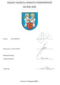 Projekt budżetu Powiatu Poznańskiego na rok 2026