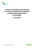 Sprawozdanie z realizacji „Programu zapobiegania przestępczości oraz ochrony bezpieczeństwa obywateli i porządku publicznego Powiatu Poznańskiego” za 2022.pdf